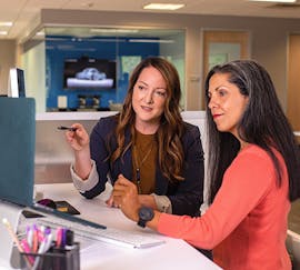 image of two women planning