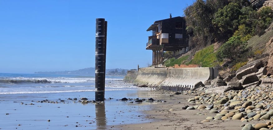 Pipe pile installed prior to cutting cementing and final welding